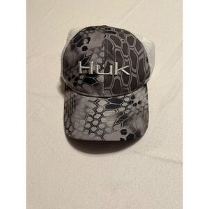 Huk Youth Kryptek Camo Trucker Hat Grey White Mesh Snapback Fishing Cap